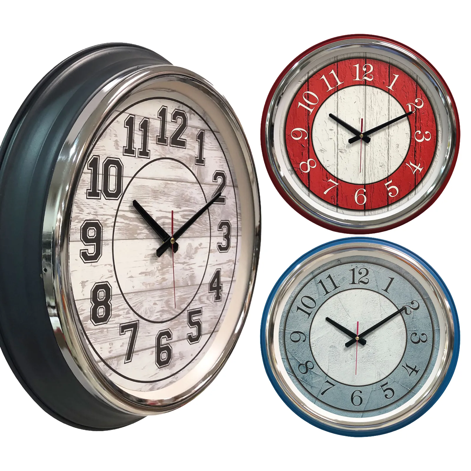 KİBELE201 MAVİ METAL KASA DUVAR SAATİ (505 MM) - Believe Matbaacılık & Promosyon Ürünleri