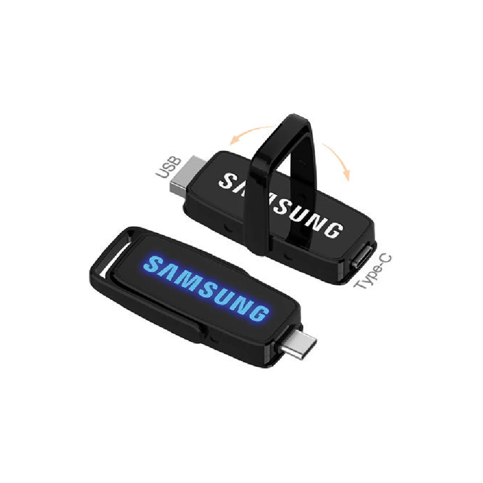 AHLAT SİYAH 32 GB TYPE-C OTG IŞIKLI USB BELLEK - Believe Matbaacılık & Promosyon Ürünleri