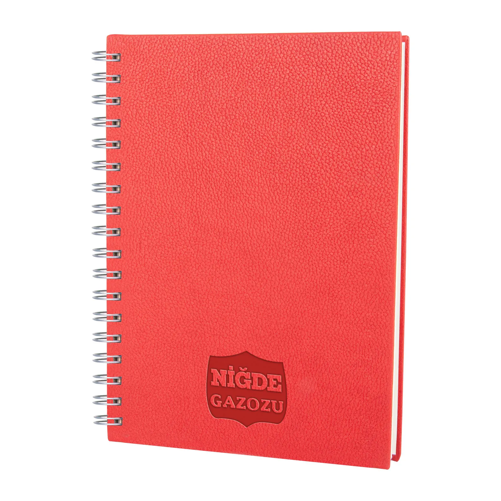 ALTINDAĞ KIRMIZI KARELİ SPİRALLİ TARİHSİZ DEFTER (17X24 CM)