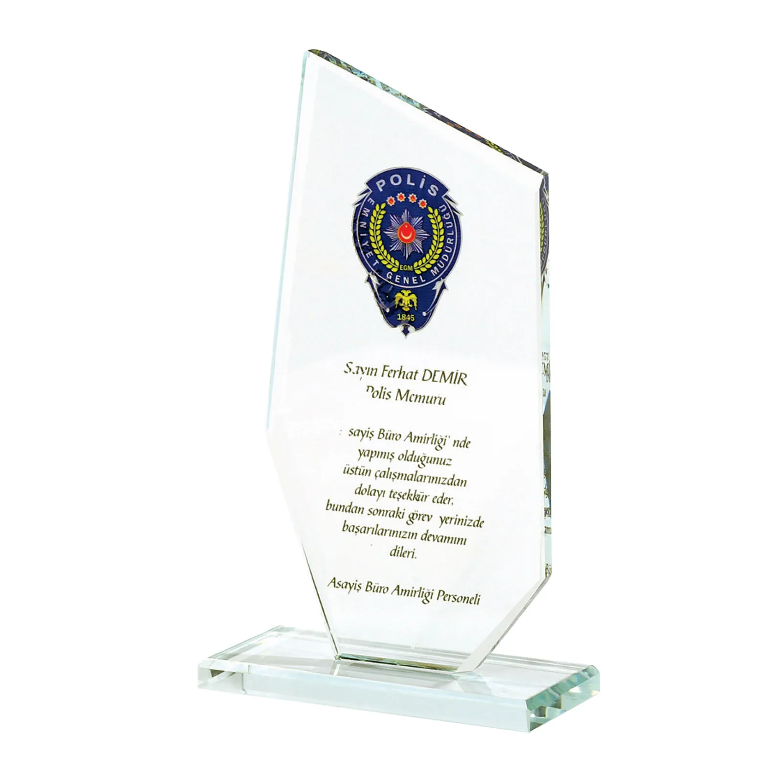 KAŞGAR ŞEFFAF KRİSTAL PLAKET - Kristal Plaketler | Kurumsal Toptan Promosyon